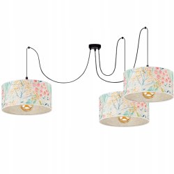 SUFITOWA LAMPA WISZĄCA SPIDER LED E27 ABAŻUR KASZMIR POLSKA 30 CM