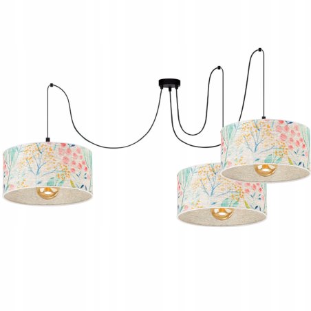 SUFITOWA LAMPA WISZĄCA SPIDER LED E27 ABAŻUR KASZMIR POLSKA 30 CM