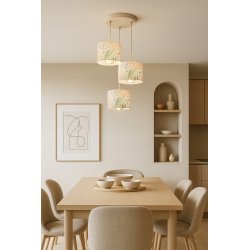 SUFITOWA LAMPA WISZĄCA SPIDER LED E27 ABAŻUR KASZMIR POLSKA 30 CM