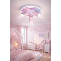DZIECIĘCA LAMPA SUFITOWA DLA DZIEWCZYNKI WRÓŻKA LED GU10 NADRUK LASER