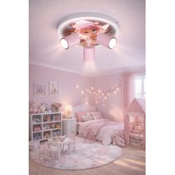 DZIECIĘCA LAMPA SUFITOWA DLA DZIEWCZYNKI WRÓŻKA LED GU10 NADRUK LASER