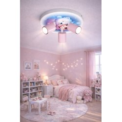 DZIECIĘCA LAMPA SUFITOWA DLA DZIEWCZYNKI WRÓŻKA LED GU10 NADRUK LASER