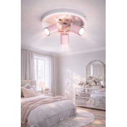 DZIECIĘCA LAMPA SUFITOWA DLA DZIEWCZYNKI KOTEK LED POLSKA LAMPA GU10 NADRUK