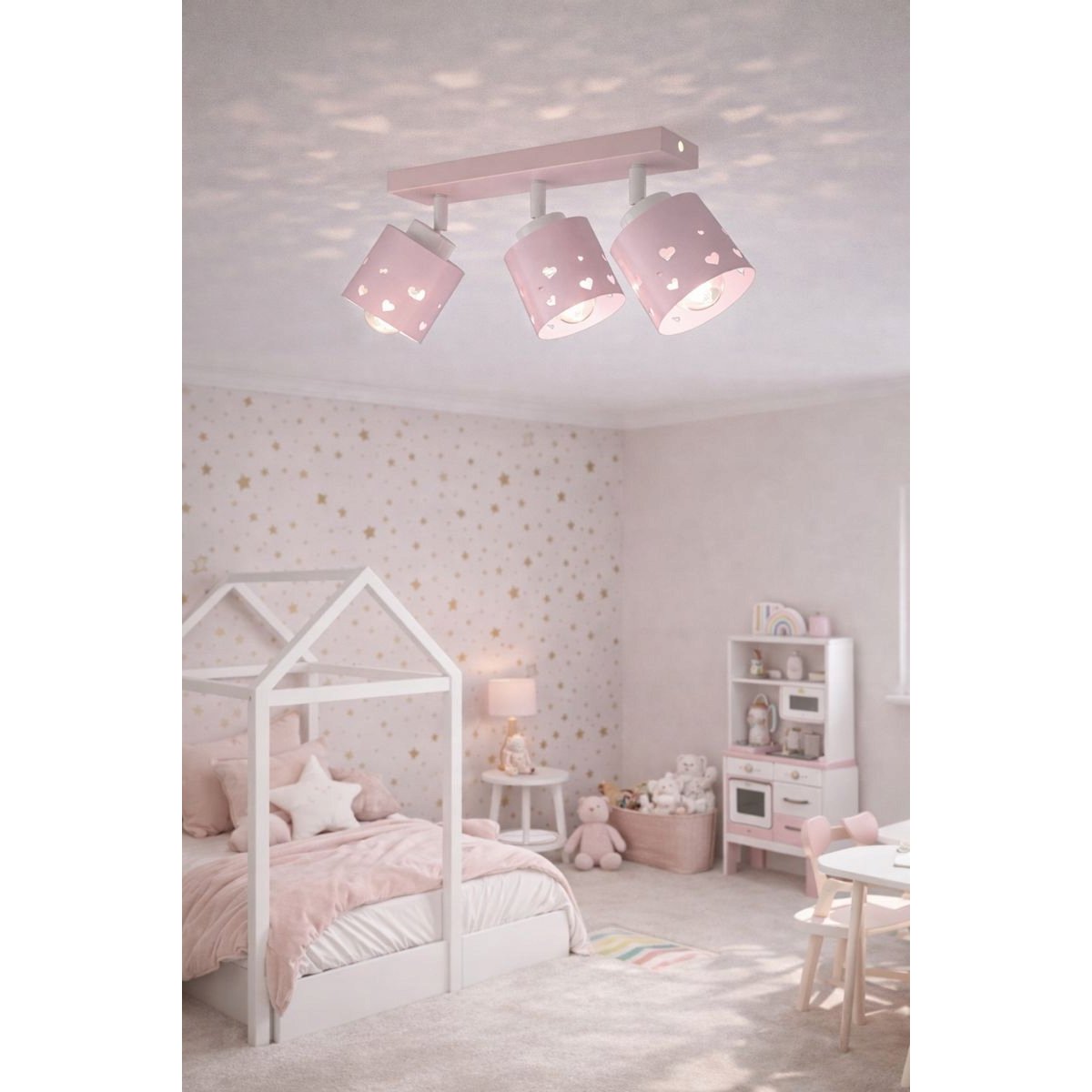 DZIEWCZĘCA LAMPA PLAFON SUFITOWA ŻYRANDOL LED E27 RÓŻOWA