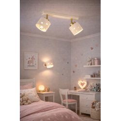 DZIEWCZĘCA LAMPA PLAFON SUFITOWA ŻYRANDOL LED 3XE27 BEŻOWA GWIAZDKI