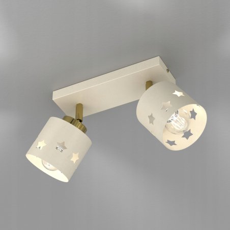 DZIEWCZĘCA LAMPA PLAFON SUFITOWA ŻYRANDOL LED 3XE27 BEŻOWA GWIAZDKI