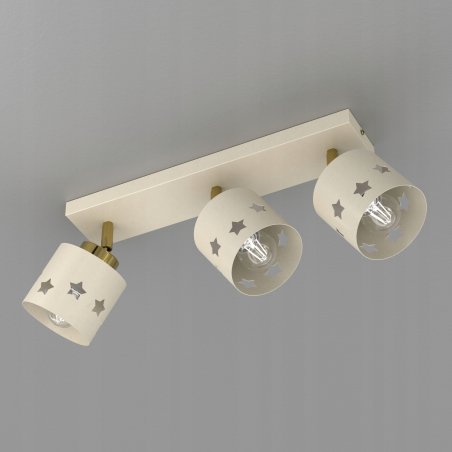 DZIEWCZĘCA LAMPA PLAFON SUFITOWA ŻYRANDOL LED 3XE27 BEŻOWA GWIAZDKI