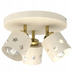 DZIEWCZĘCA LAMPA PLAFON SUFITOWA ŻYRANDOL LED 3XE27 BEŻOWA GWIAZDKI