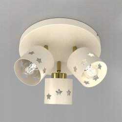 DZIEWCZĘCA LAMPA PLAFON SUFITOWA ŻYRANDOL LED 3XE27 BEŻOWA GWIAZDKI