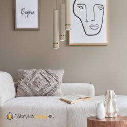 LAMPA WISZĄCA SUFITOWA TUBA ZWIS METAL BEŻOWA / KASZMIROWA