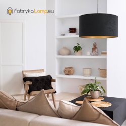 LAMPA SUFITOWA WISZĄCA ABAŻUR ZAMSZ WELUR 40 CM