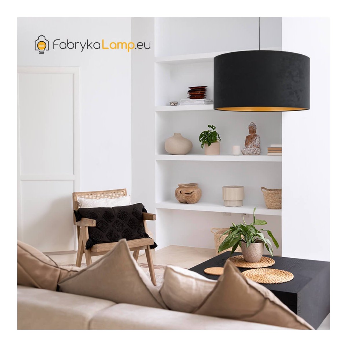 LAMPA SUFITOWA WISZĄCA ABAŻUR ZAMSZ WELUR 40 CM
