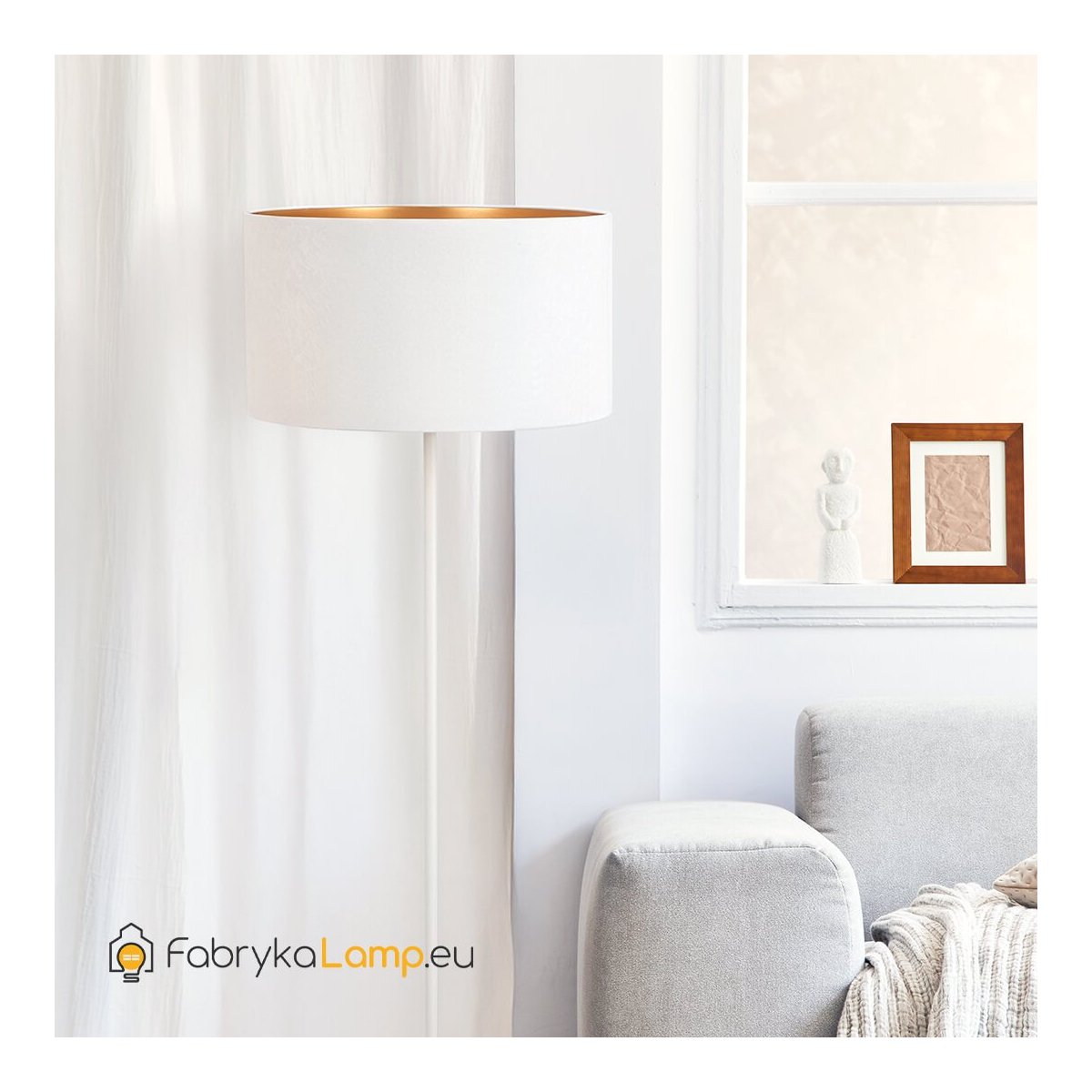 NOWOCZESNA LAMPA STOJĄCA PODŁOGOWA ABAŻUR WALEC