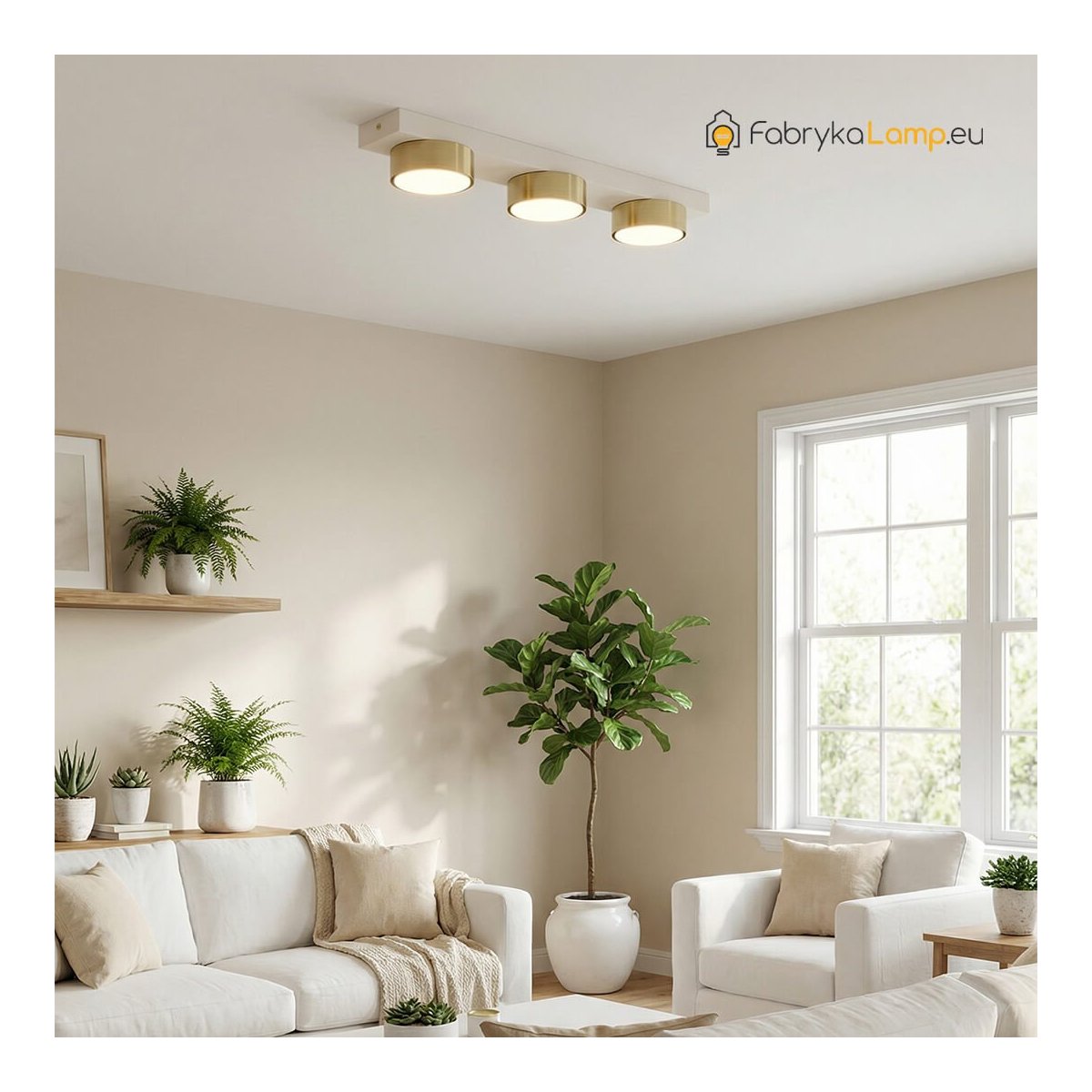 LAMPA DO SALONU SUFITOWA PLAFON LED LOFT GX53 BEŻ ECRU SPOT KASZMIR