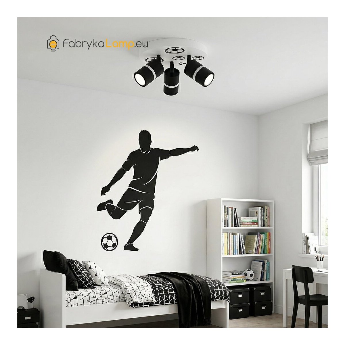 LAMPA ŚCIENNA ŻYRANDOL PLAFON PIŁKA NOŻNA LED BOY CHŁOPAK SPOT LED KOLORY