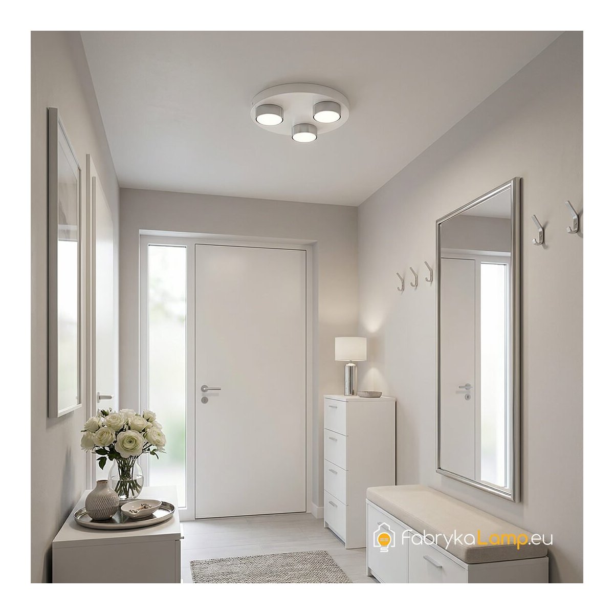 LAMPA DO SALONU SUFITOWA PLAFON LED LOFT GX53 BIAŁA GOLD