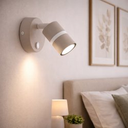 KINKIET ŚCIENNY RUCHOMY LED GU10 REGULOWANY OZDOBNY JASNY KASZMIR BIAŁY