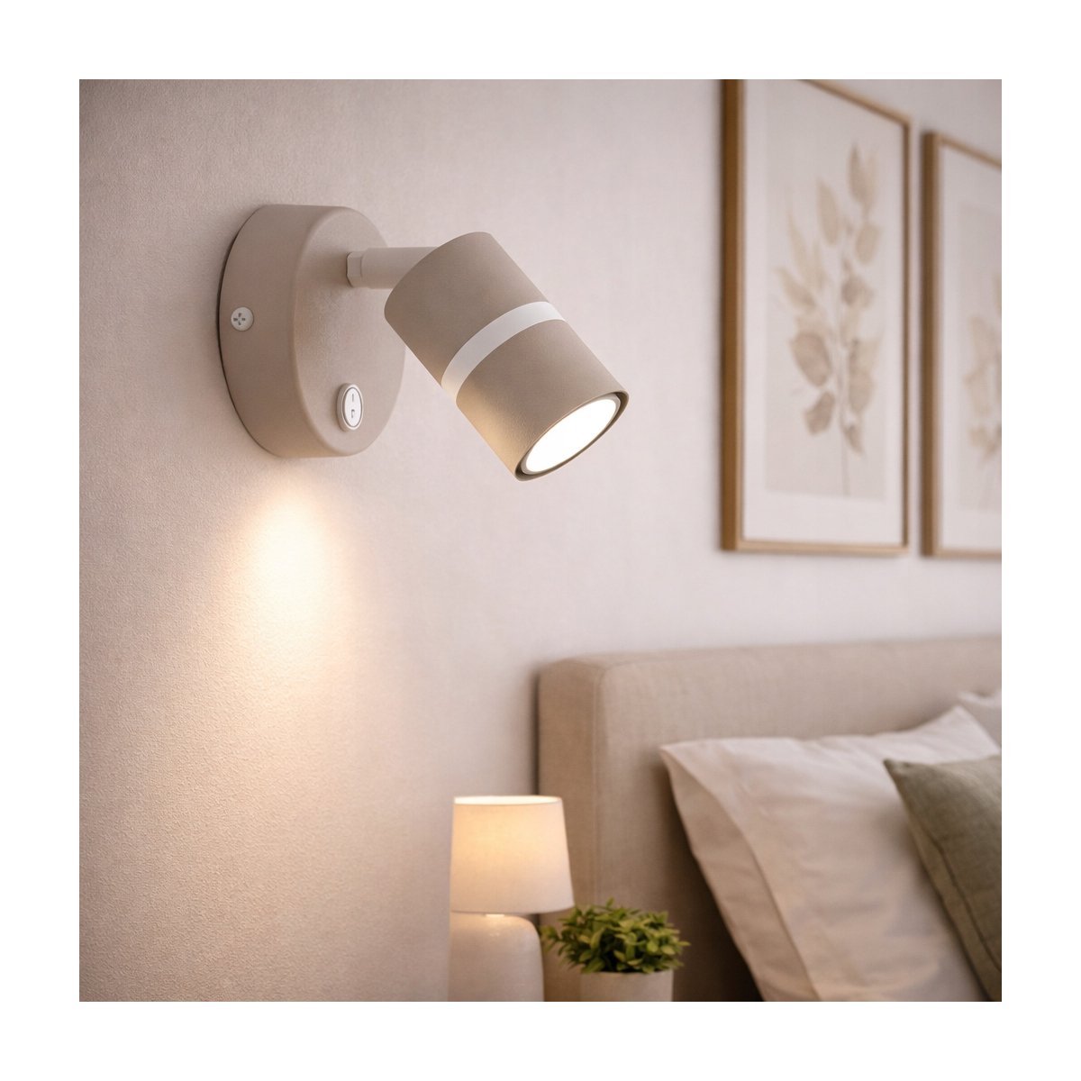 KINKIET ŚCIENNY RUCHOMY LED GU10 REGULOWANY OZDOBNY JASNY KASZMIR BIAŁY