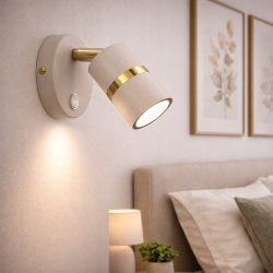 KINKIET ŚCIENNY RUCHOMY LED GU10 REGULOWANY OZDOBNY JASNY KASZMIR ZŁOTY
