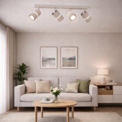 PLAFON SUFITOWY RUCHOMY LED GU10 REGULOWANY OZDOBNY JASNY KASZMIR BIAŁY