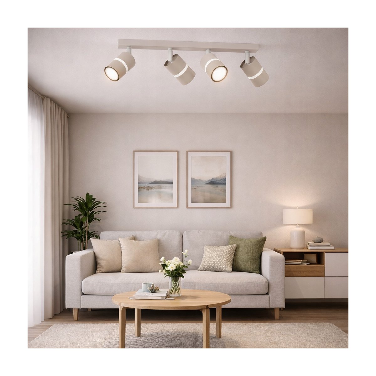 PLAFON SUFITOWY RUCHOMY LED GU10 REGULOWANY OZDOBNY JASNY KASZMIR BIAŁY