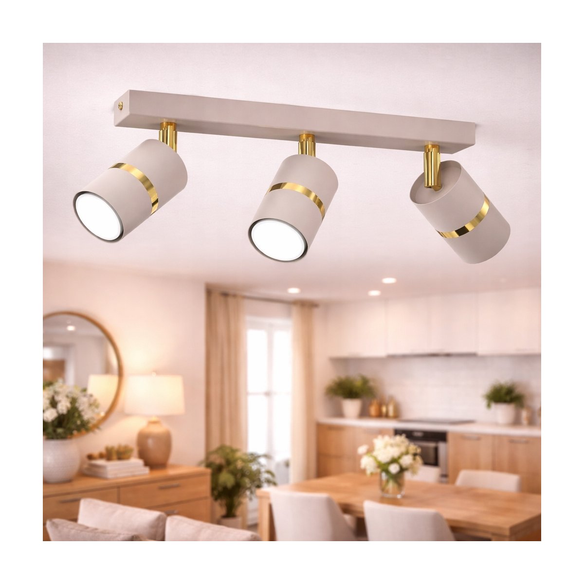 PLAFON SUFITOWY RUCHOMY LED GU10 REGULOWANY OZDOBNY JASNY KASZMIR ZŁOTY