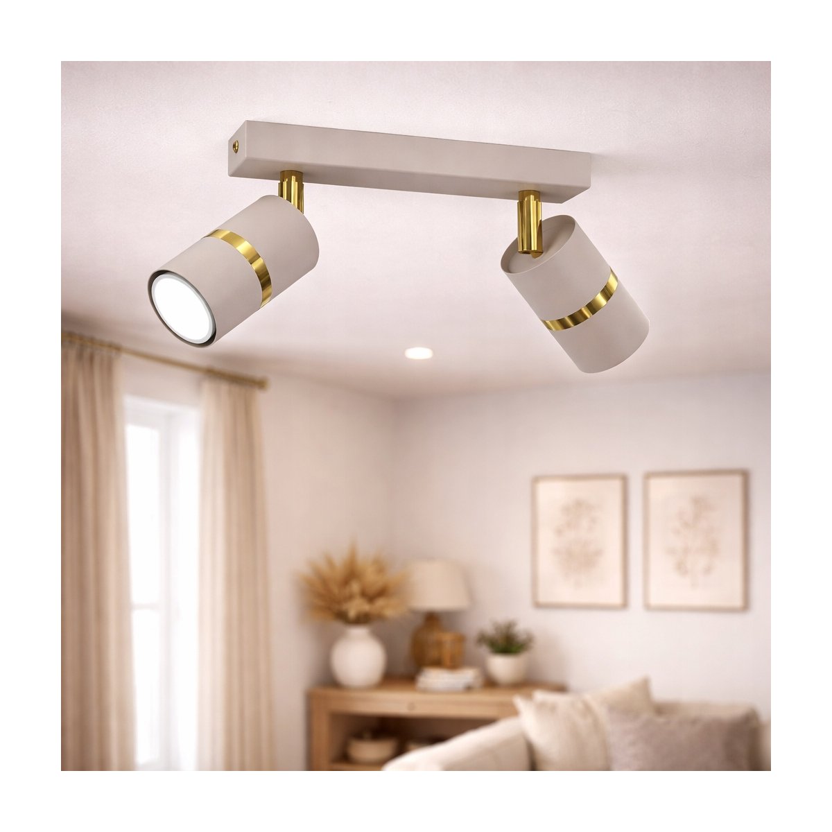 PLAFON SUFITOWY RUCHOMY LED GU10 REGULOWANY OZDOBNY JASNY KASZMIR ZŁOTY