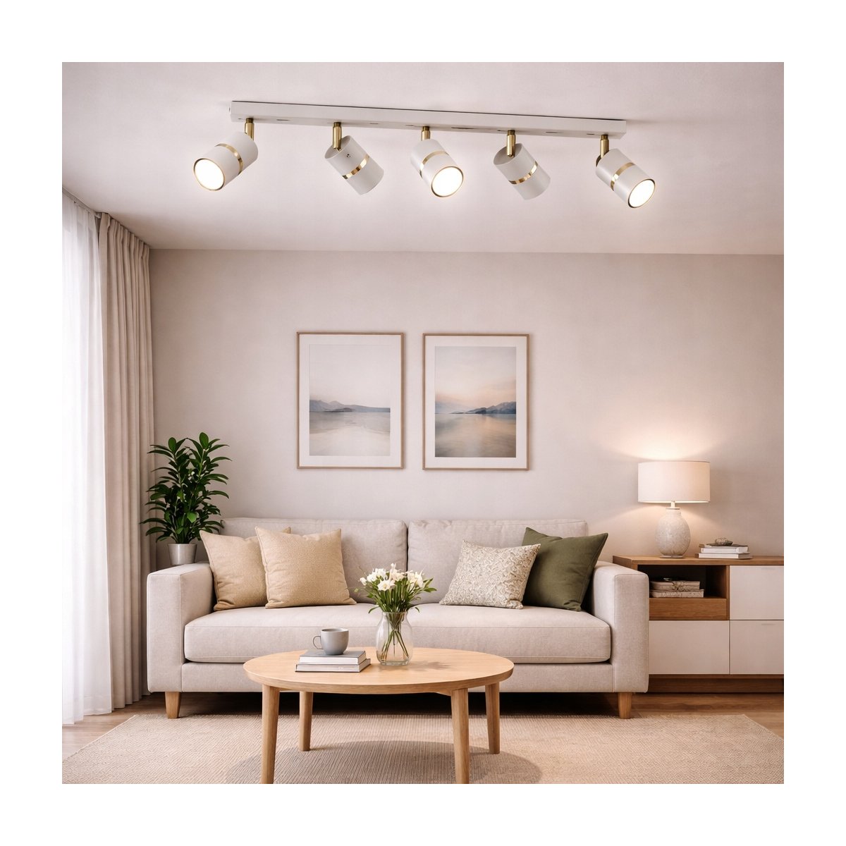 PLAFON SUFITOWY RUCHOMY LED GU10 REGULOWANY OZDOBNY JASNY KASZMIR ZŁOTY