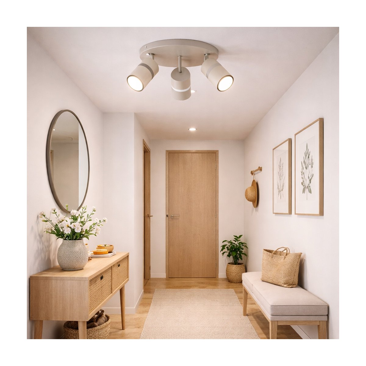 PLAFON SUFITOWY RUCHOMY LED GU10 REGULOWANY OZDOBNY JASNY KASZMIR BIAŁY