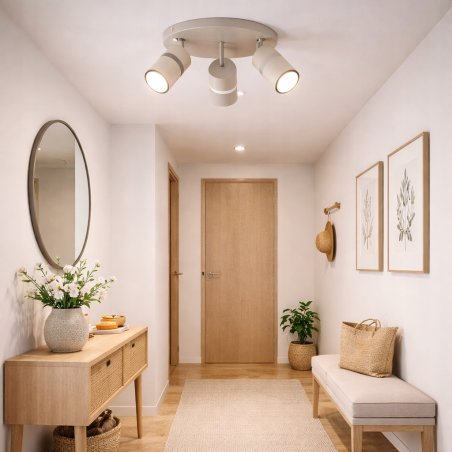 PLAFON SUFITOWY RUCHOMY LED GU10 REGULOWANY OZDOBNY JASNY KASZMIR BIAŁY