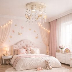 ŻYRANDOL LAMPA SUFITOWA DLA DZIEWCZYNKI KRYSZTAŁKI RÓŻOWA Gx53 LED SERCE