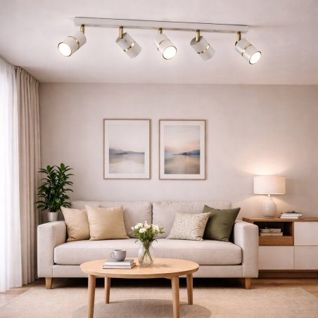 LAMPA WISZĄCA SUFITOWA TUBA LED GU10 OZDOBNY PASEK JASNY KASZMIR BIAŁY