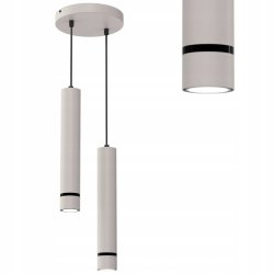 LAMPA WISZĄCA SUFITOWA TUBA LED GU10 OZDOBNY PASEK JASNY KASZMIR CZARNY
