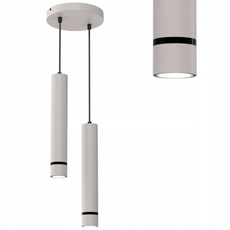 LAMPA WISZĄCA SUFITOWA TUBA LED GU10 OZDOBNY PASEK JASNY KASZMIR CZARNY