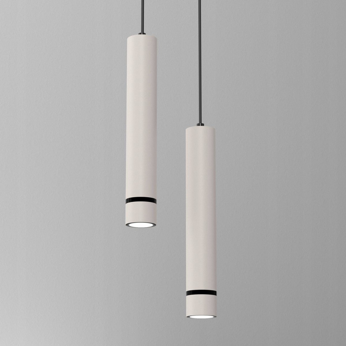 LAMPA WISZĄCA SUFITOWA TUBA LED GU10 OZDOBNY PASEK JASNY KASZMIR CZARNY