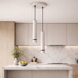 LAMPA WISZĄCA SUFITOWA TUBA LED GU10 OZDOBNY PASEK JASNY KASZMIR CZARNY