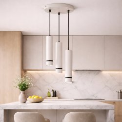 LAMPA WISZĄCA SUFITOWA TUBA LED GU10 OZDOBNY PASEK JASNY KASZMIR CZARNY