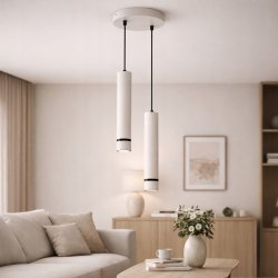 LAMPA WISZĄCA SUFITOWA TUBA LED GU10 OZDOBNY PASEK JASNY KASZMIR CZARNY