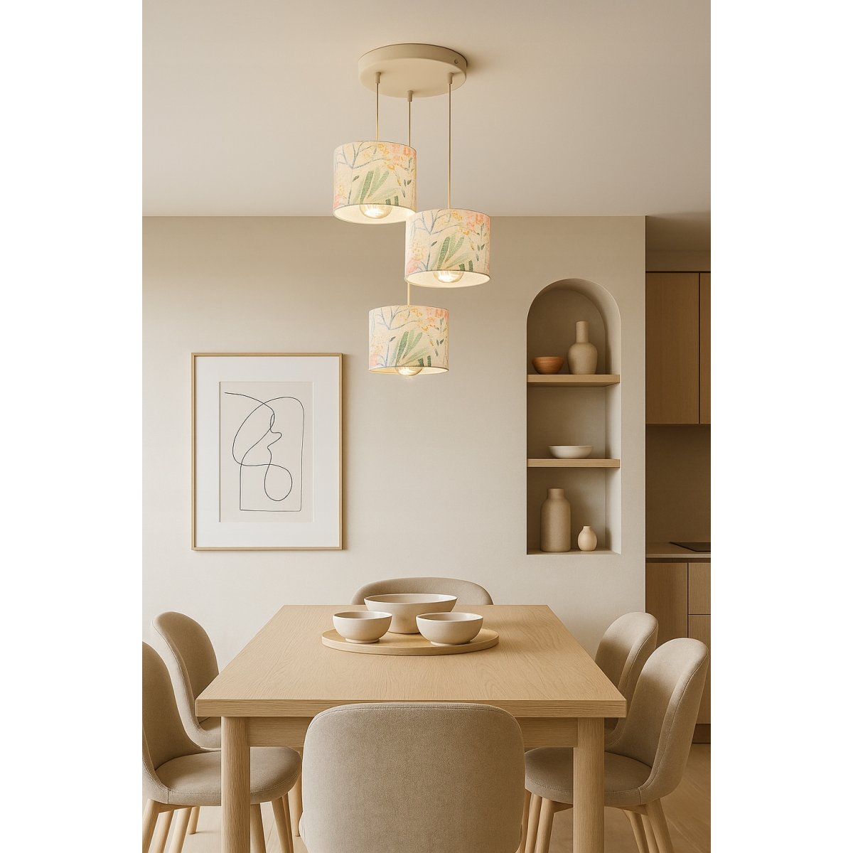 ABAŻUR WALEC DO LAMPY WISZĄCEJ STOJĄCEJ KINKIETU KWIATY KASZMIR E27 20 cm