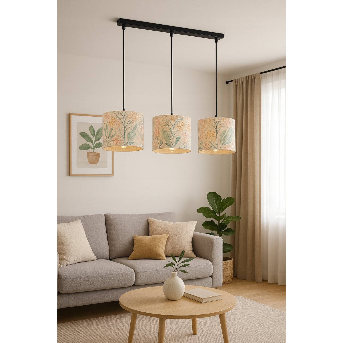 ABAŻUR WALEC DO LAMPY WISZĄCEJ STOJĄCEJ KINKIETU KWIATY KASZMIR E27 20 cm