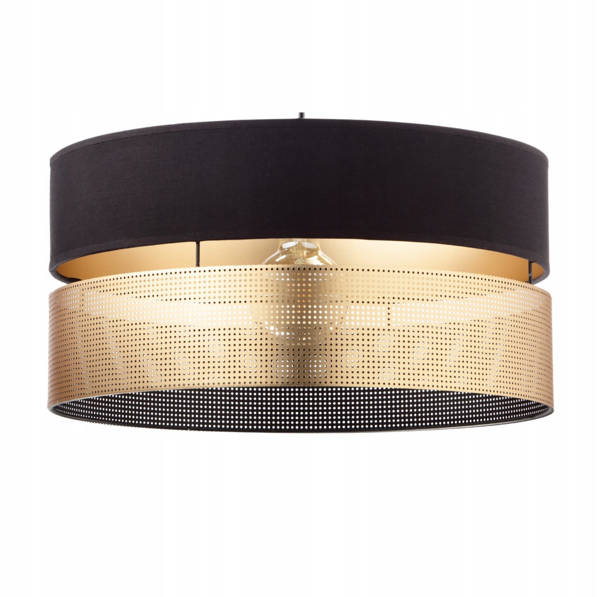 Nowoczesny czarno-złoty abażur XXL do lamp wiszących stojących 40 cm