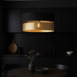 Nowoczesny czarno-złoty abażur XXL do lamp wiszących stojących 40 cm