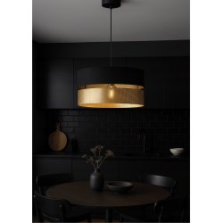 Nowoczesny czarno-złoty abażur XXL do lamp wiszących stojących 40 cm