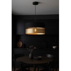 Nowoczesny czarno-złoty abażur XXL do lamp wiszących stojących 40 cm