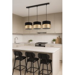 Nowoczesny czarno-złoty abażur XXL do lamp wiszących stojących 40 cm
