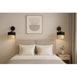 Nowoczesny czarno-złoty abażur XXL do lamp wiszących stojących 40 cm