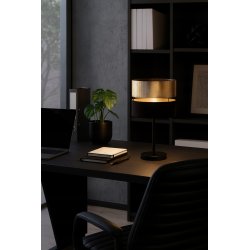 Nowoczesny czarno-złoty abażur XXL do lamp wiszących stojących 40 cm