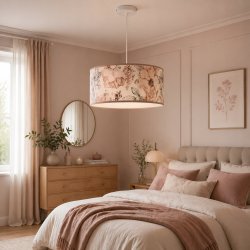 ABAŻUR WALEC DO LAMPY WISZĄCEJ STOJĄCEJ KINKIETU KWIATY KASZMIR E27 30 cm
