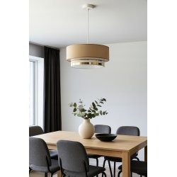 ABAŻUR XXL KLOSZ DO LAMP WISZĄCYCH STOJĄCYCH TORT PODWÓJNY DUŻY ZŁOTY E27