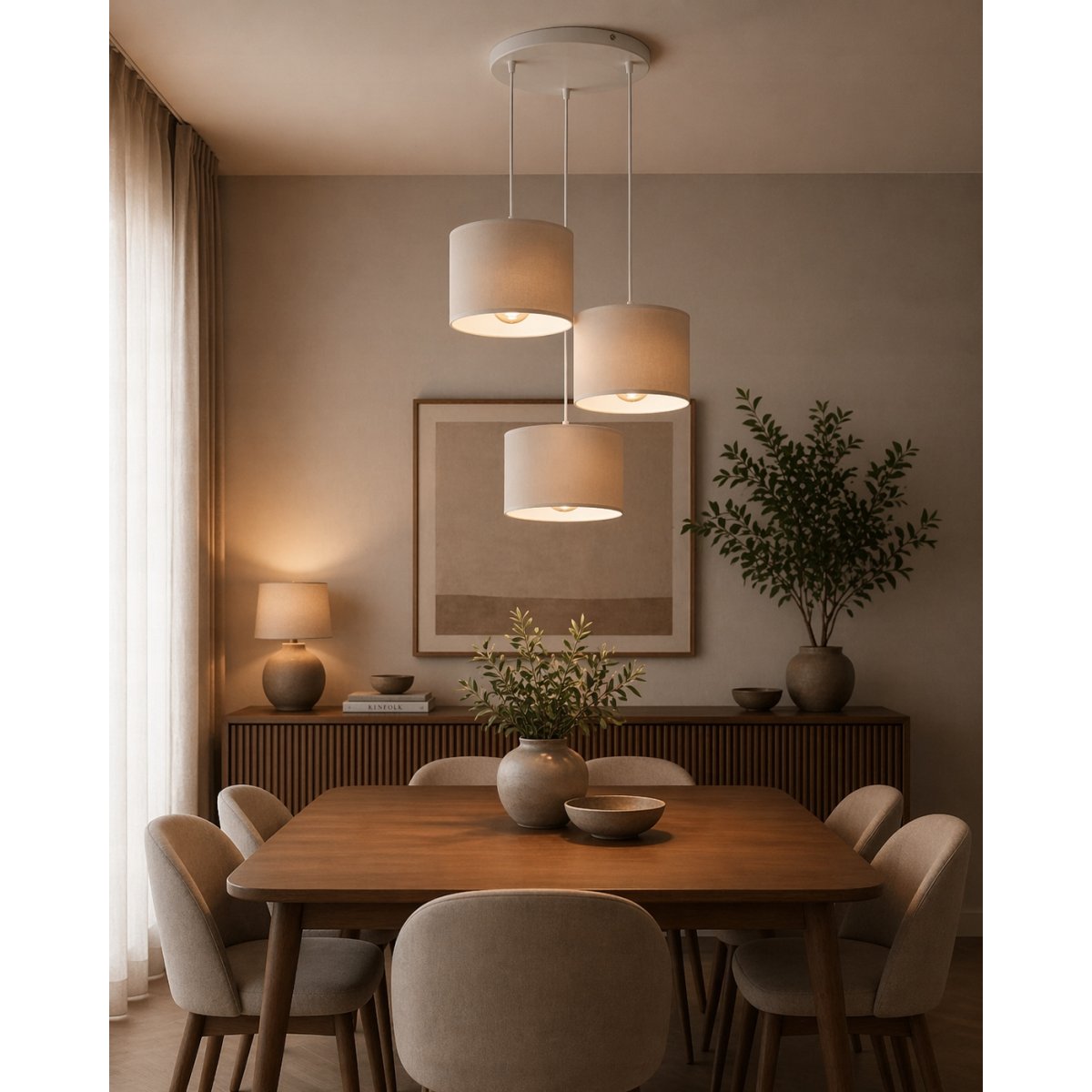 ABAŻUR KLOSZ DO LAMP WISZĄCYCH STOJĄCYCH E27 JASNY KASZMIR KLASYCZNY ABAŻUR